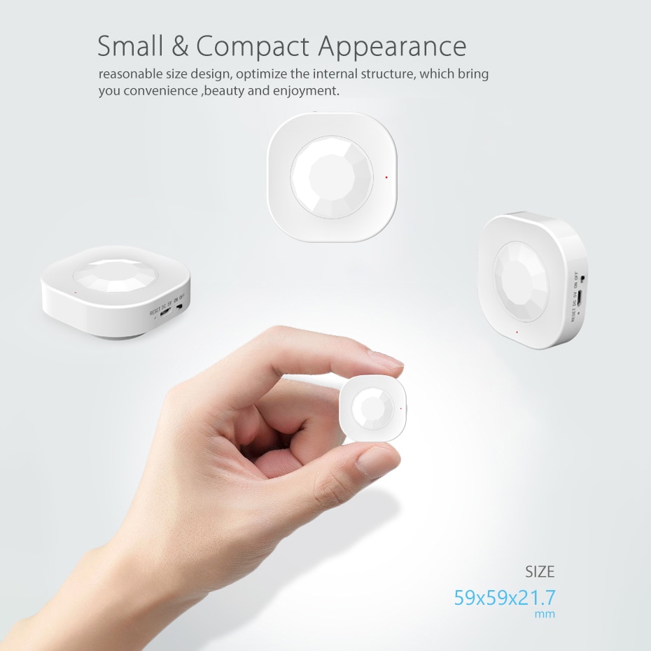 AVATTO WiFi inteligente Sensor de movimiento PIR infrarrojos pasivos Detector de alarma antirrobo de seguridad Sensor de vida inteligente aplicación de Control inteligente de casa