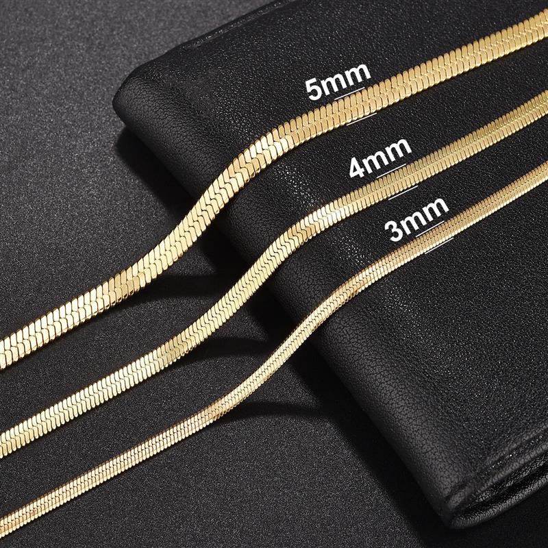 3/4/5 MM Rvs Snake Chain Armband Voor Vrouwen Mannen Klassieke Goud Kleur Charm Armbanden Sieraden