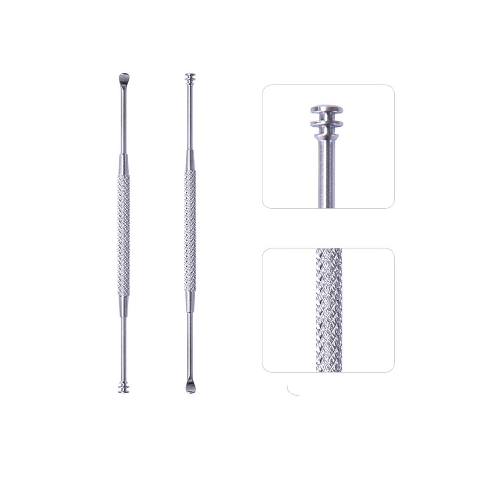 Double-ended Stainless Steel Spiral Ear Pick Spoon Ear Wax Removal Cleaner Ear Care Tool Kit Multifunction Portable: Default Title