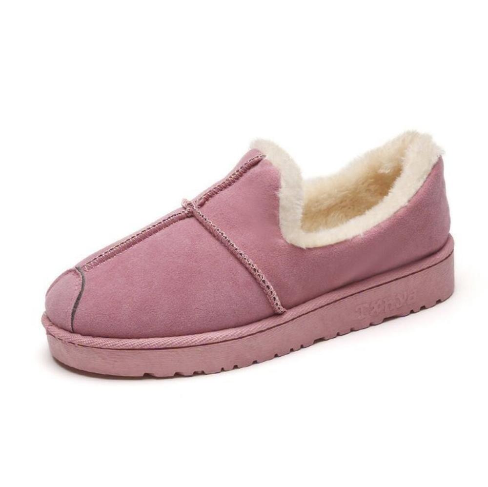 Bont Warm Loafers Winter Vrouwen Schoenen Vrouw Flats Pluche Dames Schoenen Casual Slip-On Sneeuw Schoenen Zapatos de Mujer