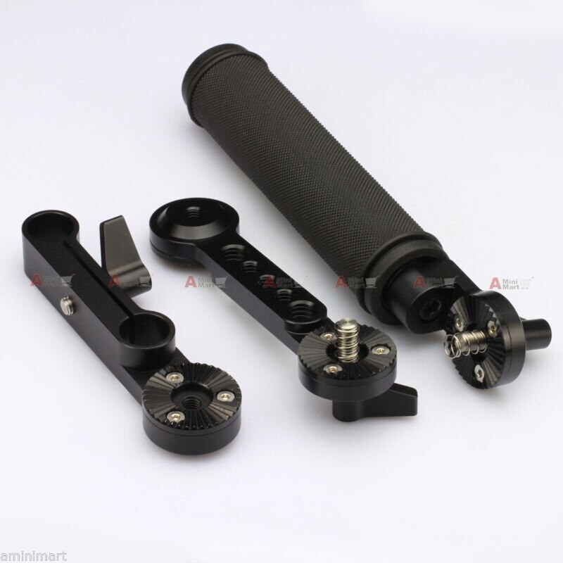 Rotating Lock Rosette Handheld Handle Grip Set fr 15mm Rod Support Mirrorless DSLR Camera Rig Follow Focus Selfie Bracket DIY FF