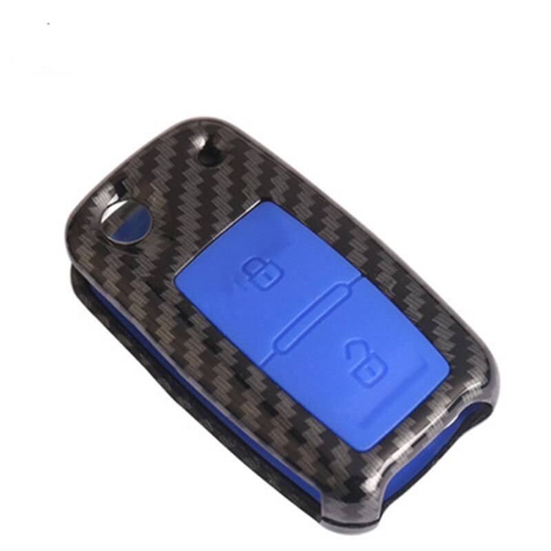 Hiilikuitu 2 nappia auton flip-avainkotelot volkswagen vw amarok polo golf  mk4 mk5 bora jetta istuin altea alhambra avaimen kansi: Hiilisininen