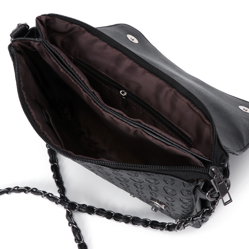 Sac à main gothique avec tête de mort pour femmes, sacoche à bandoulière avec chaîne, 20CA