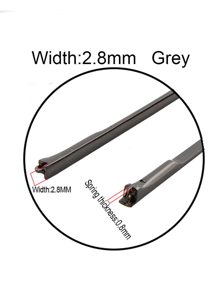 1 par ersättningsbredd 2.6mm 2.8mm solglasögon glasögon metall glasögon ben metall tempel arm med spets: Grå bredd 2.8mm
