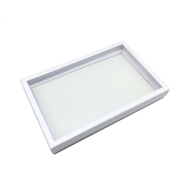 12 -100Slot Velvet Sponge Ring Display Box Cardboard Jewelry Storage Case Holder Showcase Ring Cufflink Jewelry Tray: light yellow