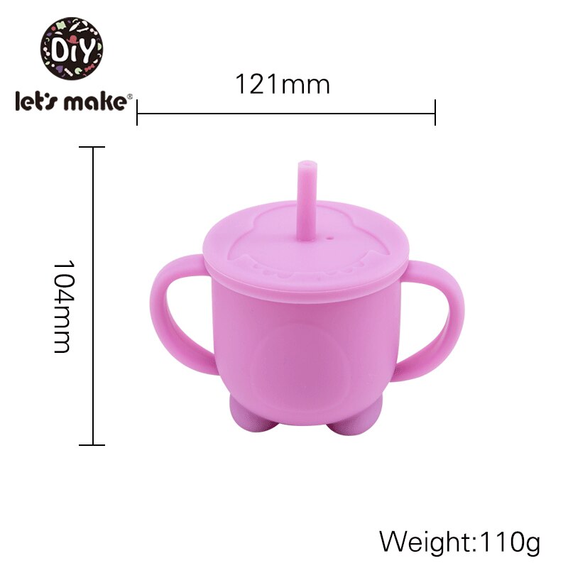 La oss lage 1pc tåteflaskekopper til å lære drikkevarer silikon sippy kopp småbarn barn silikon sippy kopp har lokk: Lilla