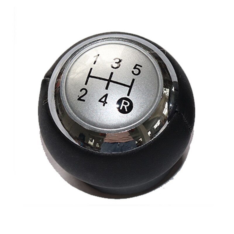 5/6 prędkość skórzana gałka zmiany biegów dźwignia zmiany biegów drążek uchwytu dla Toyota Corolla Verso II od 2004-: 5 speed srebro knob