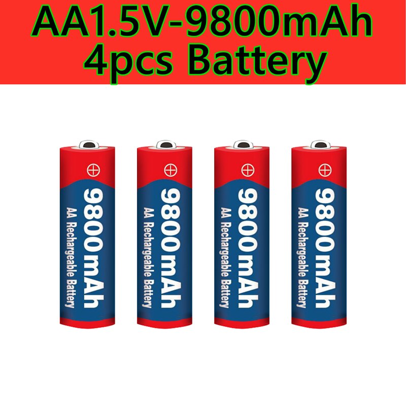 Aa batteri 9800 mah 1.5v genopladeligt batteri aa er velegnet til fjernbetjent vækkeur med opladersalg: Gul
