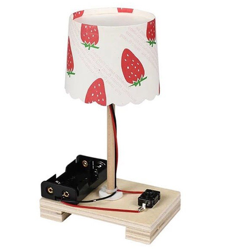 1 stk elektrisk gizmo træmonteringsblokke lille bordlampe legetøj diy studerende videnskab teknologi model hjerne spil legetøj