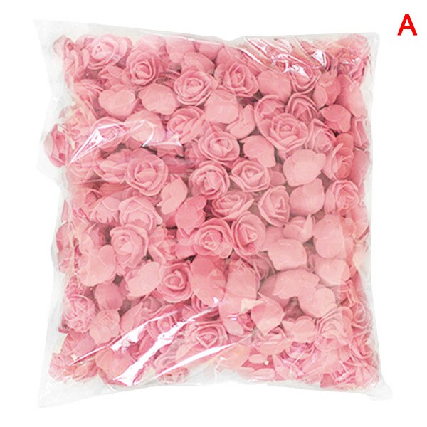 500 pièces/paquet fait à la main Rose fleur Simulation mousse PE décoratif fleur tête guirlande accessoires NOV99: L