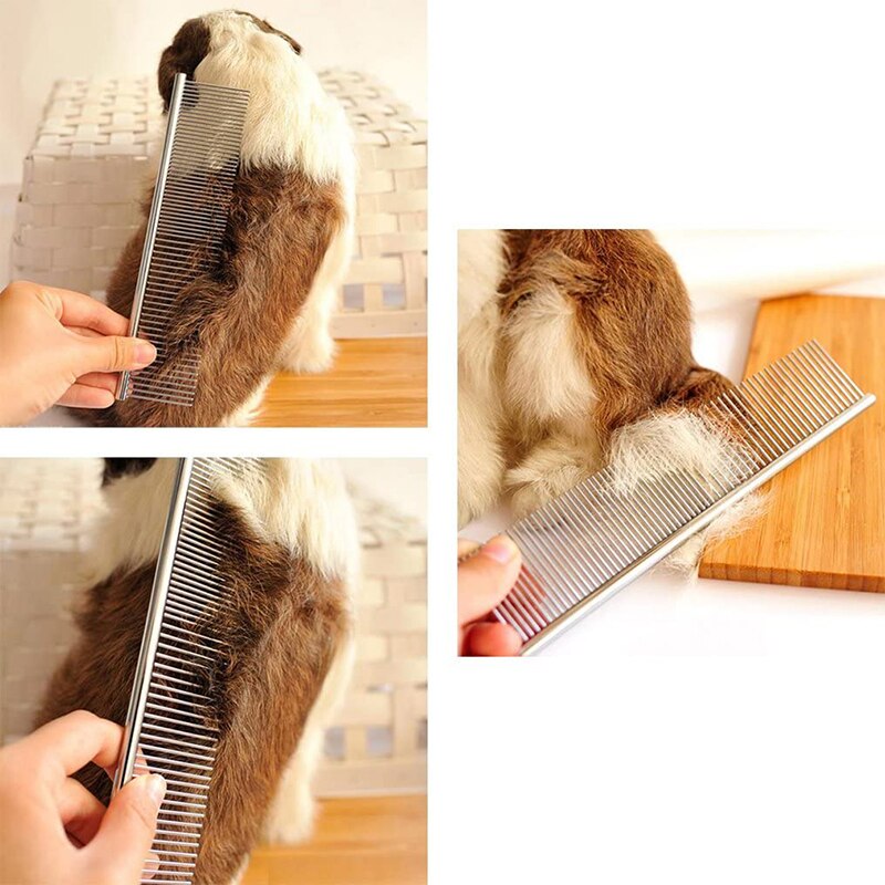 Stainless Steel Comb Pet Grooming Comb Shedding Comb Tool Poodle Finishing Butter Comb Cat Dog Care K802