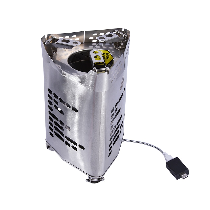 1.5L Camping Folding Wood Stove Charcoal Burner Blower Stove Outdoor Firewood Stove BBQ Furnace FMS-1301001