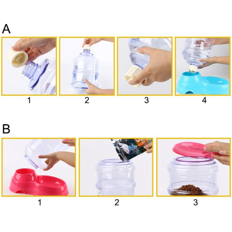 Automatic Eat Drink Supplies Pet Dog Cat Feeder Drinkers Water Dispenser Cat Dog Feeding Drinking Machine Pet Animal No Power