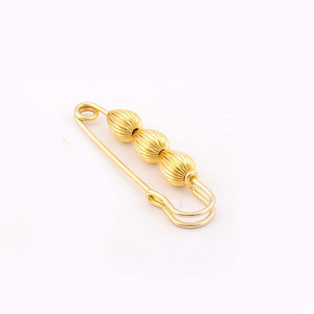 1 stk rosa guld guld bronze farve top kvalitet store sikkerhedsnåle broche med klokke / perle / perle til kvinder dekoration: Guld med perle
