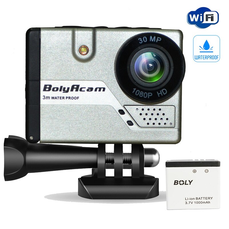 Bolyguard sport udendørs kamera 30mp wifi stemmestyring vandtæt 9ft foto fælder trail kamera nattesyn sport kamera: Sølv