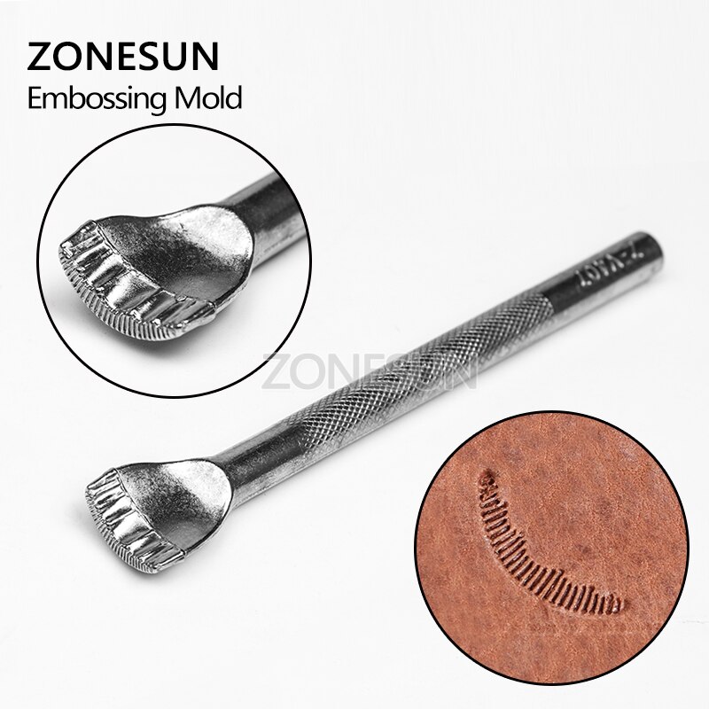 ZONESUN-kit de grabado en cuero, herramientas para tallar cuero, sellos para manualidades, estampación de artesanía en cuero, Impresión de Metal sólido