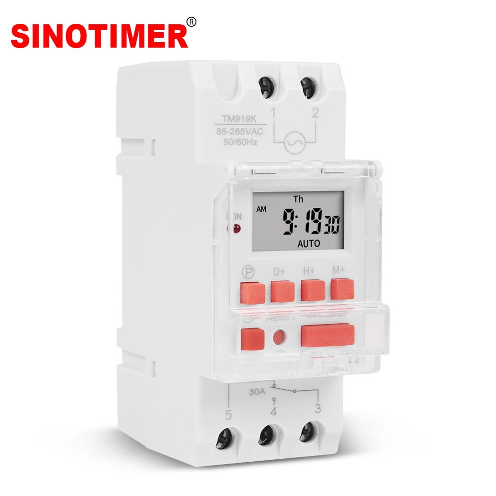 Heavy Duty 30A 5000W 5V 12V 24V 110V 220V 7 Days Programmable Timer Automatic Lighting Controller DIN Rail Installation