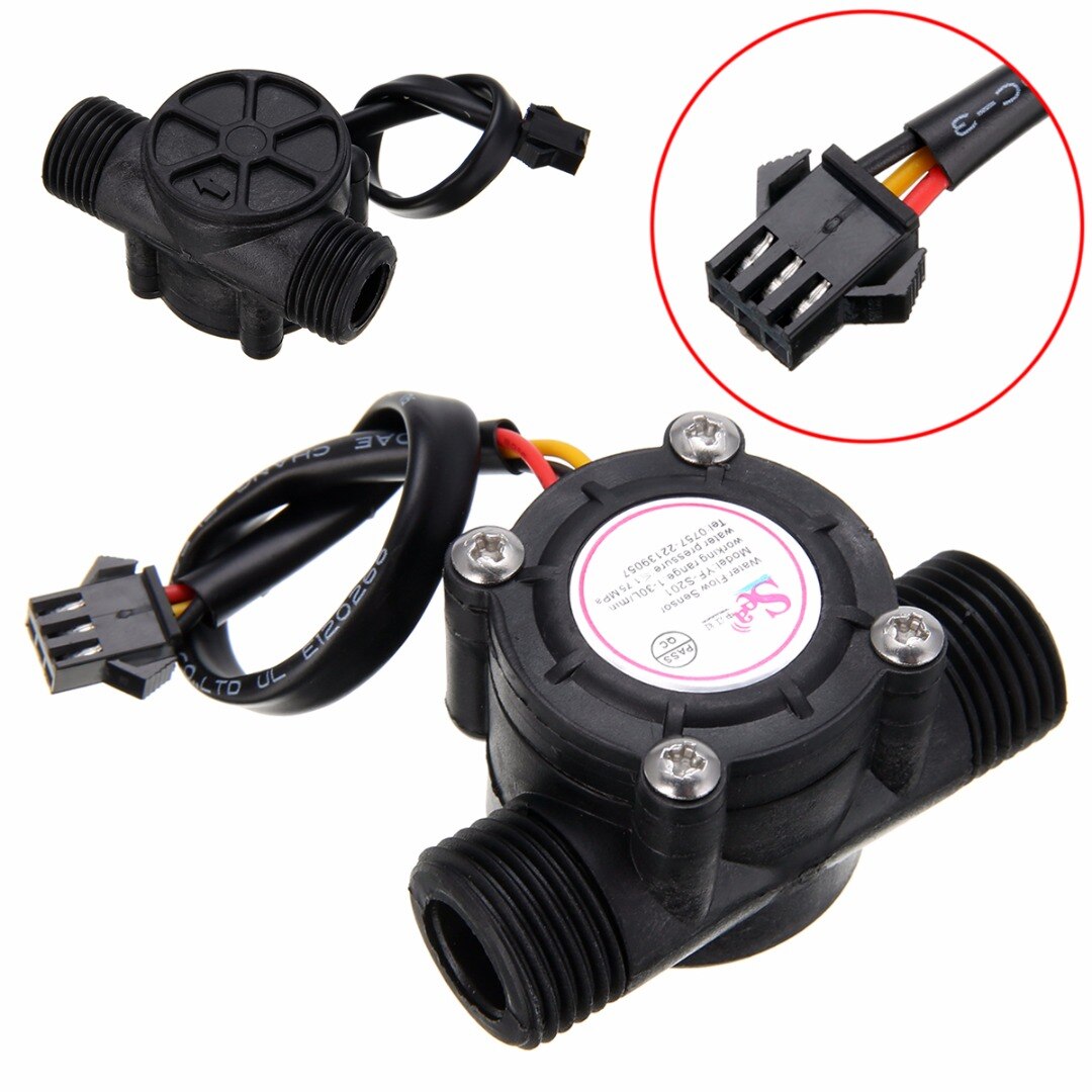 1/2&#39;&#39; Water Flow Sensor Control Effect Flowmeter Hall 1-30L/min for Arduino Water Flow Sensor Switch Water Testing Tool Parts