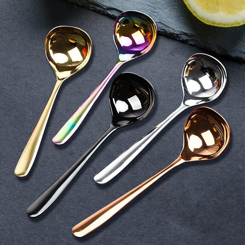 304 Stainless Steel Spoon Soup Ladle Scoop Family Soup Spoon Serving Colander spoons Cooking Spoon Kitchen Accessories Utensil