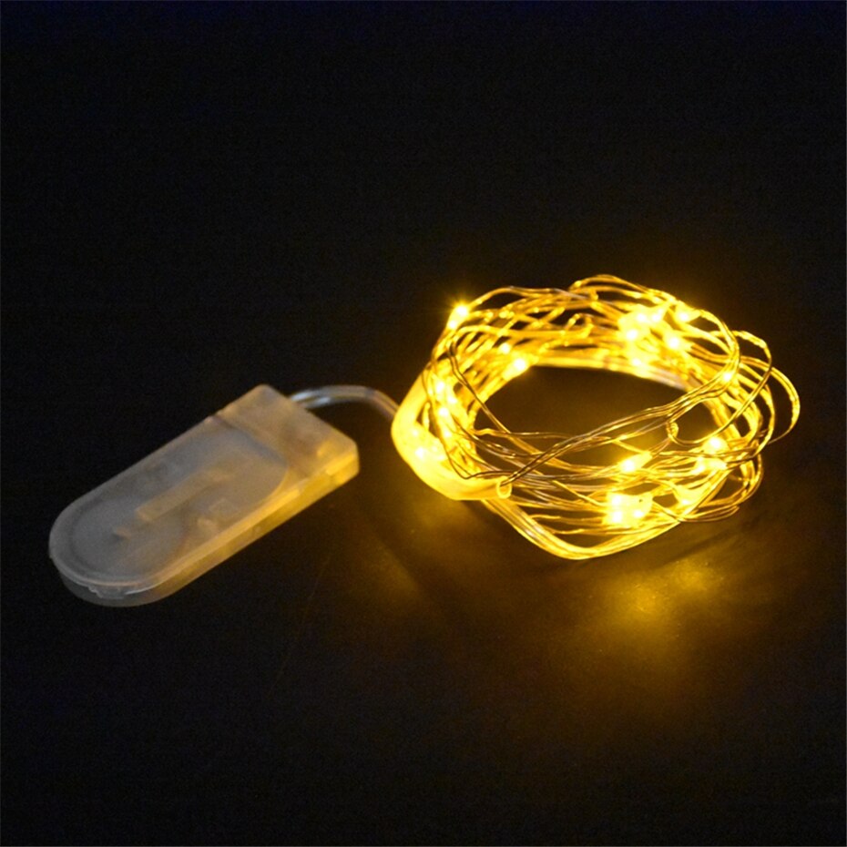 String led 7 färg serie mini dekor lampor valentine dekoration rgb girlander ljus fest sovrum bröllop: Gul