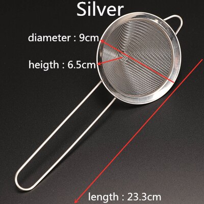 Bar Cocktail Strainer 304 Stainless Steel Cocktail Sieve Great For Removing Bits From Juice Fine Mesh Strainer Barware: Silver 23.3cm