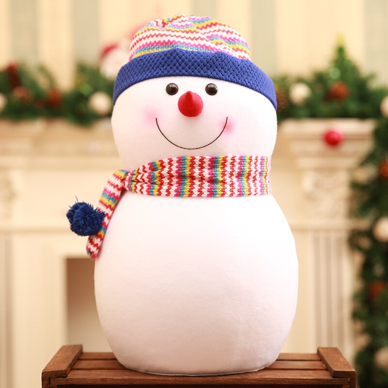 Cute Red Snowman Christmas Decorations for Home Foam Snowman Xms Tree Decors Kids Xmas Winter Ornaments Navidad: Blue L