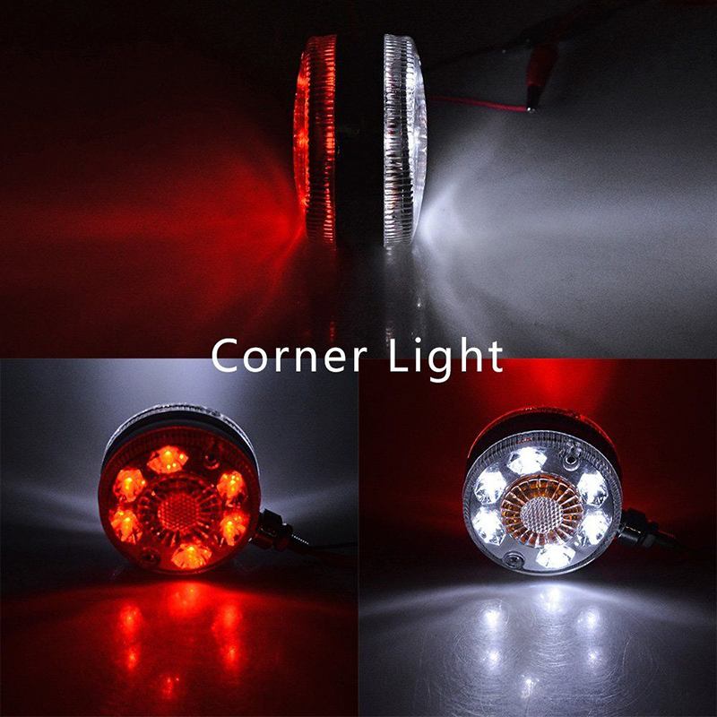 Lámparas de señal de giro de concha, guardabarros de coche, lente de PC, luces de techo súper brillantes, 24 LED, blanco, ámbar, rojo, 24V CC