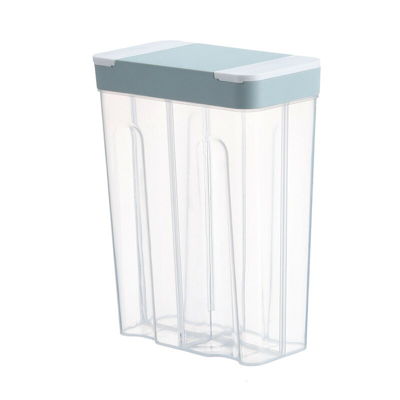Transparent Sealed Tank Kitchen Refrigerator Dry Food Storage Container Grain Dispenser: Blue