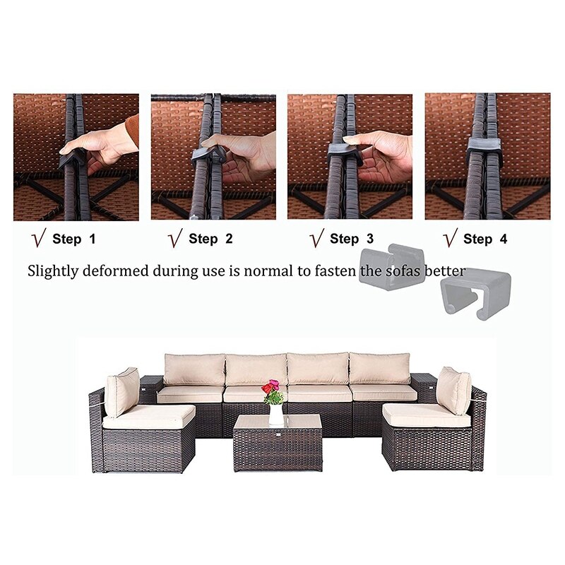 10 Pc Outdoor Tuin Rotan Rieten Meubels Uitlijning Fastener Sofa Clip Connector Geschikt Voor Rotan Meubels Sofa
