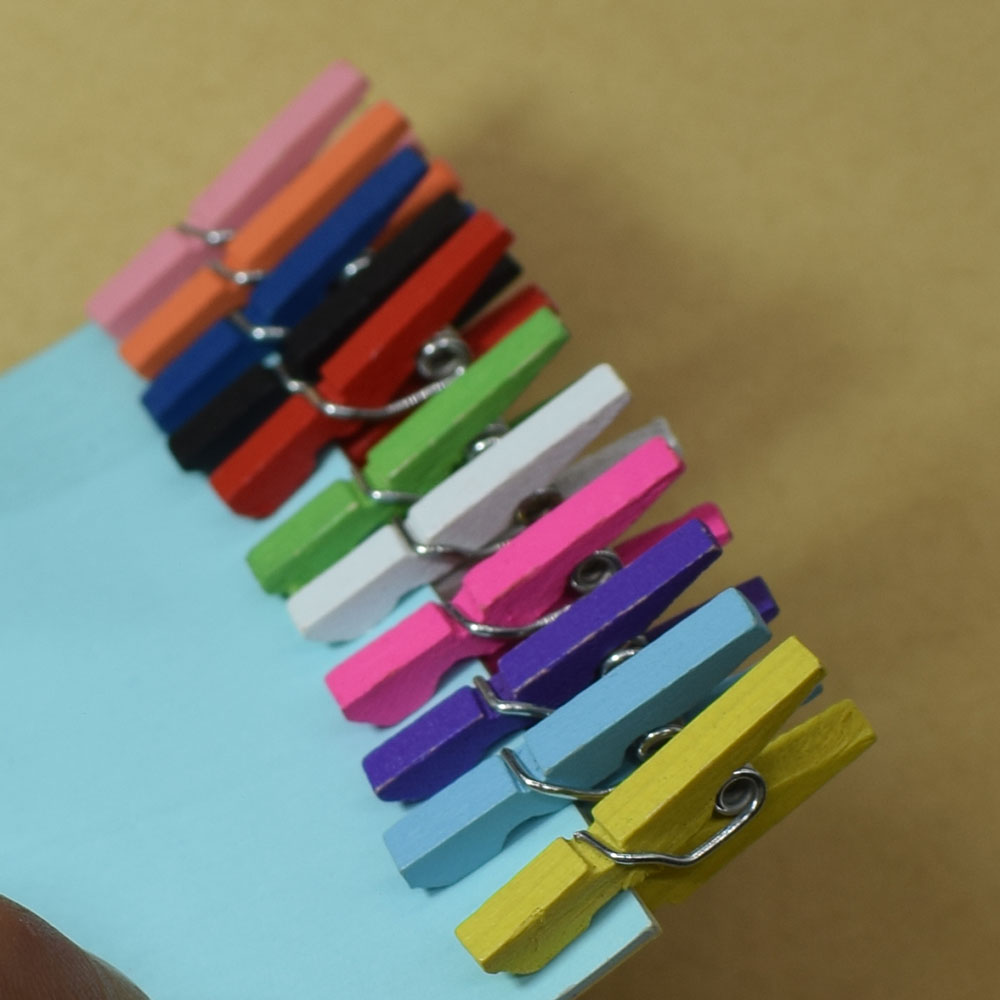 50Pcs 45X7MM Mini Natuurlijke Houten Clip Voor Foto Clip Wasknijper Craft Decoratie Clips Pinnen Craft Decoratie Clips Pinnen
