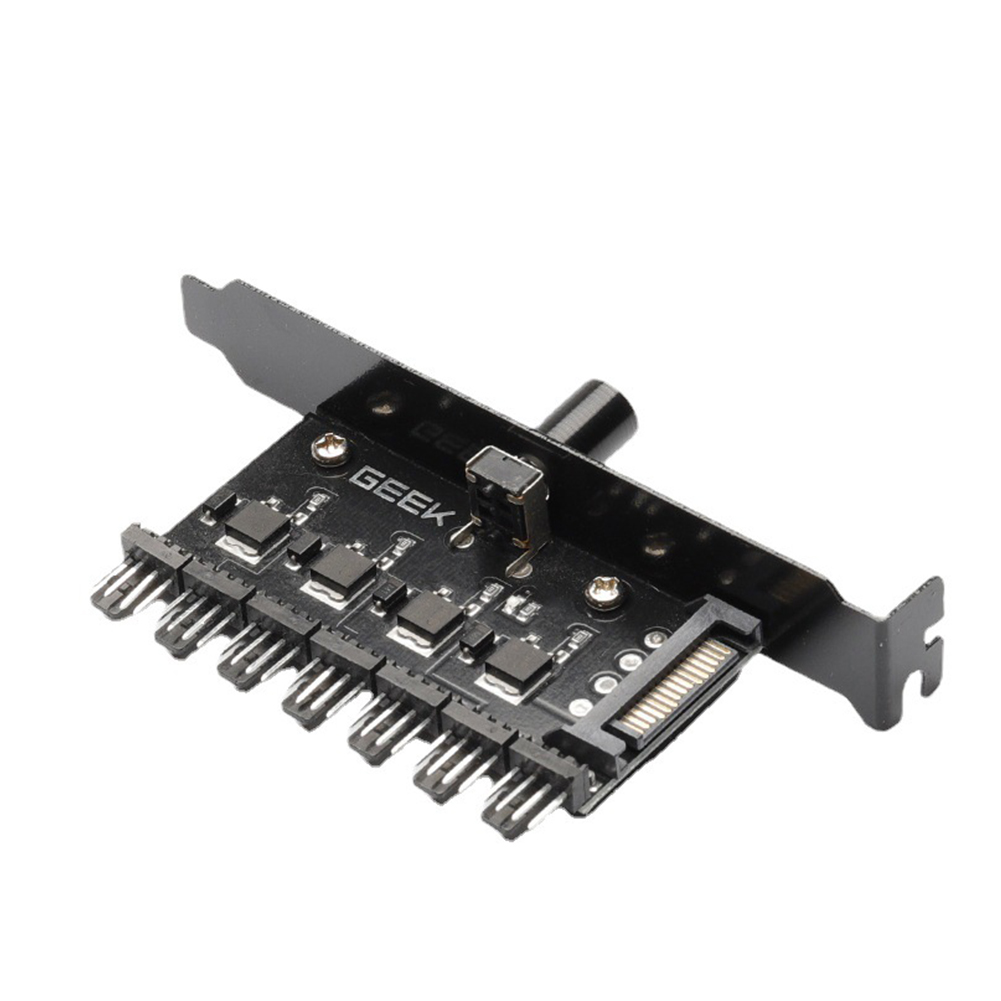 12V 4Pin 3Pin Speed Controller Knob 1 to 7 Way Universal Computer Regulator PC Case Cooling Fan Hub SATA Chassis Regulator