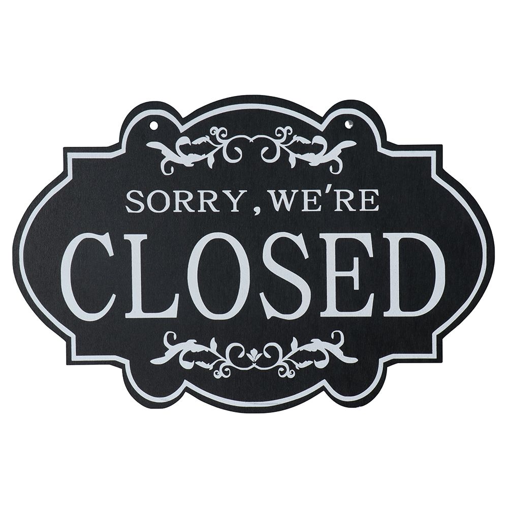 Åpent og lukket forretningsskilt dobbeltsidige tre åpne hengende skilt for restaurant klubb kafé hotell bar butikk