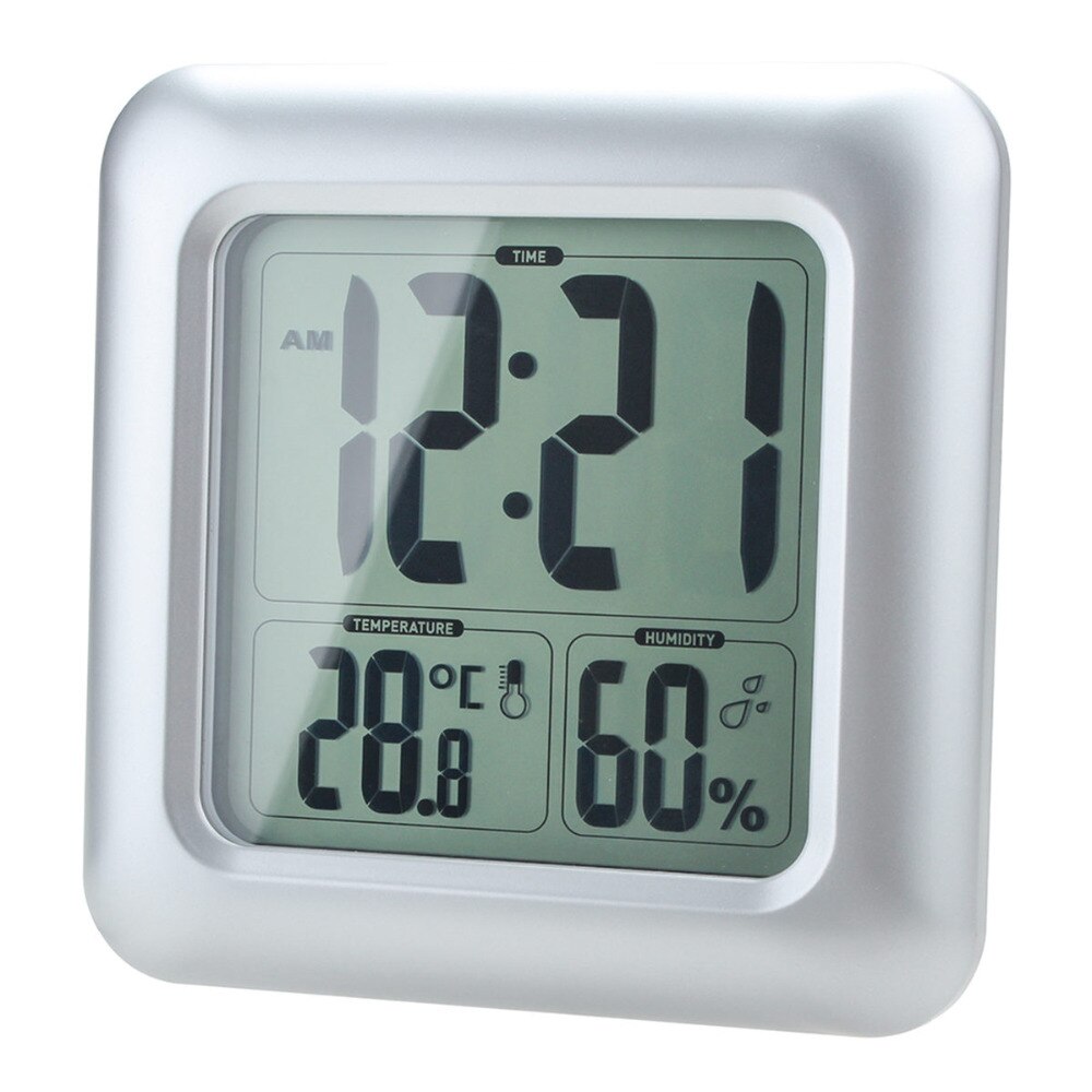 Timers Lcd Digitale Waterdichte Voor Water Spatten Badkamer Muur Klok Met Sucker Wassen Douche Klokken Timer Temperatuur Vochtigheid