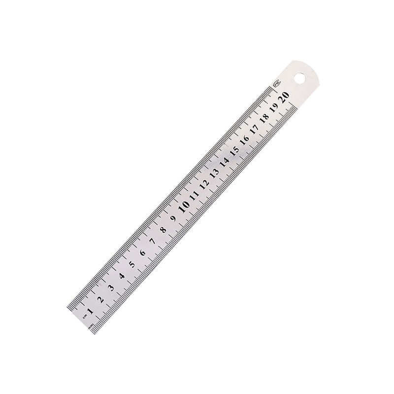 Straight Ruler Double Side 20 cm and 8 Inch Stainless Steel Measuring Tool Straight Ruler Office School Supplies