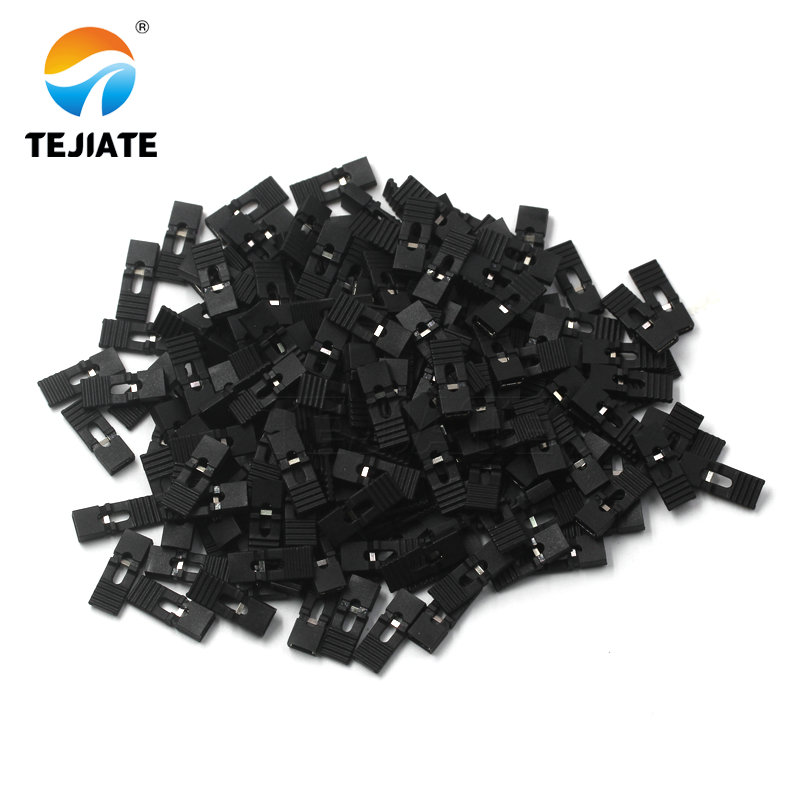 Capuchon de cavalier, 100 pièces, capuchon de court-circuit, espacement 2.54mm, noir, jaune, bleu, rouge, bloc de court-circuit, capuchon de connecteur à broche, capuchon à longue poignée: Or