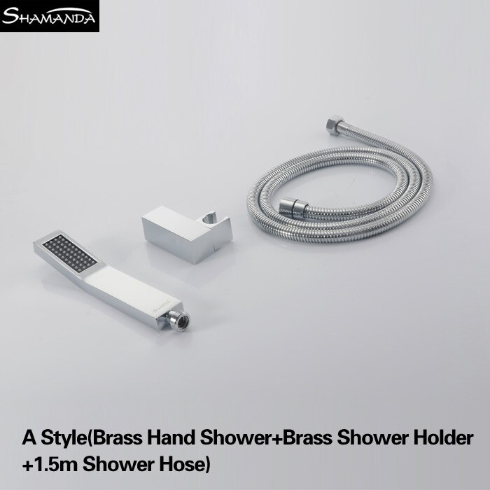 Solid Brass Chrome Hand Shower Several Styles Handheld Showers with Shower Holder,Shower Hose Bathroom Products: 20290 SET3