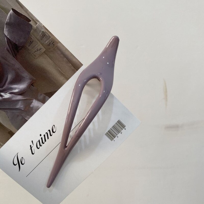 Clip Mode Druipen Kleur Voor Clip Grote Plastic Haarspeld Morandi Originele Koreaanse: gray purple