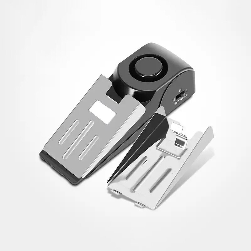 120dB Mini Wireless Vibration Alarm Door Stop Alarm for home Wedge Shaped Stopper Alert Security System Block Blocking System