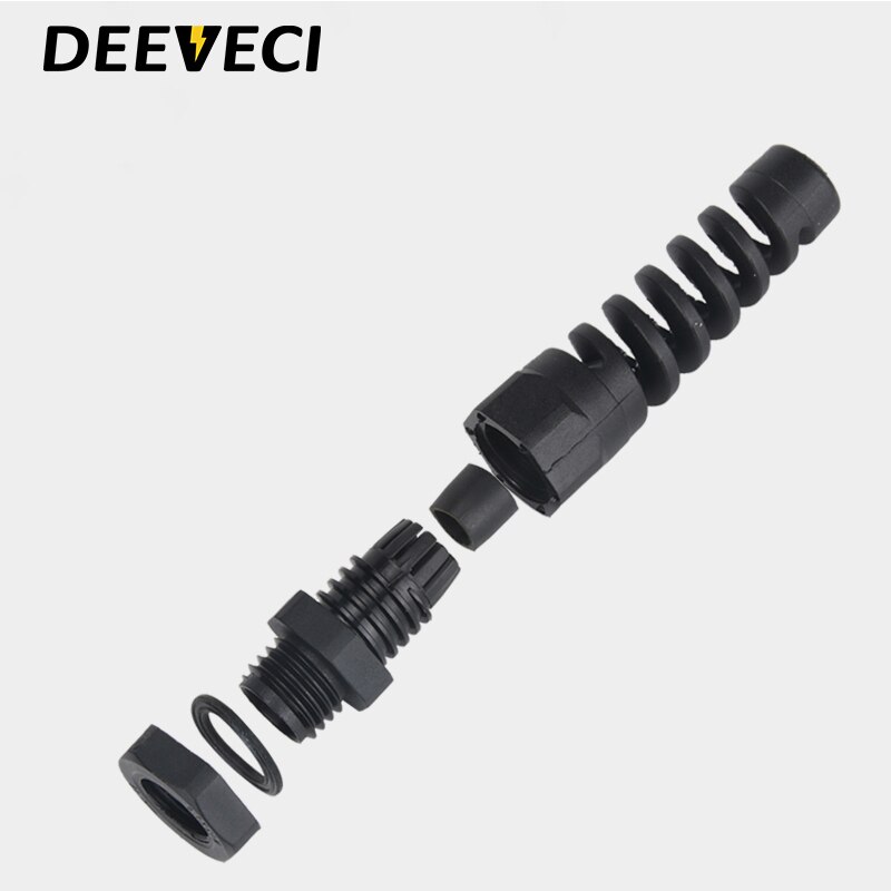 5PCS IP68 waterproof cable seal sleeve connector plastic screw stress protector M12 PG7 / PG9 / PG11 3-6mm anti-bending