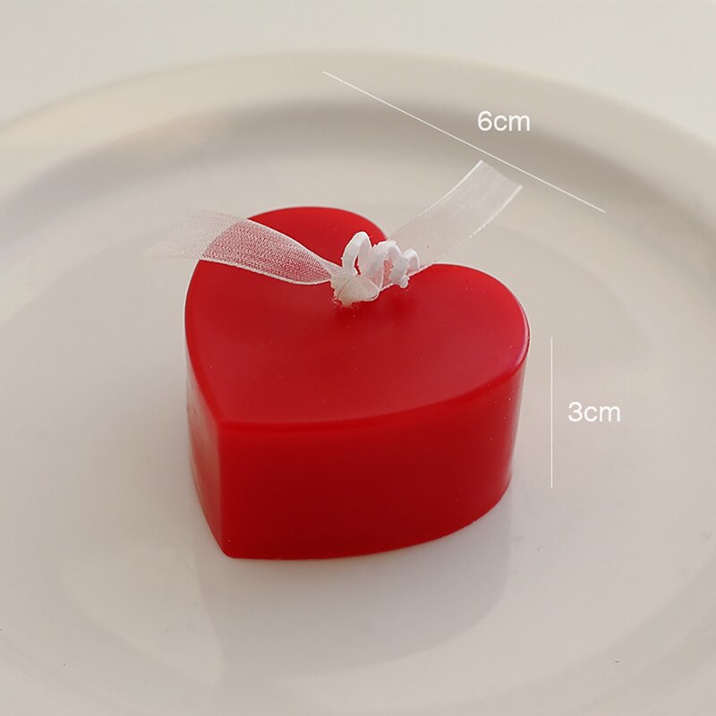 Hartvorm Kaarsen Liefde Kaarsen Voor Valentijnsdag Engagement Decoratieve Kaarsen Geurende Rookloze: Red