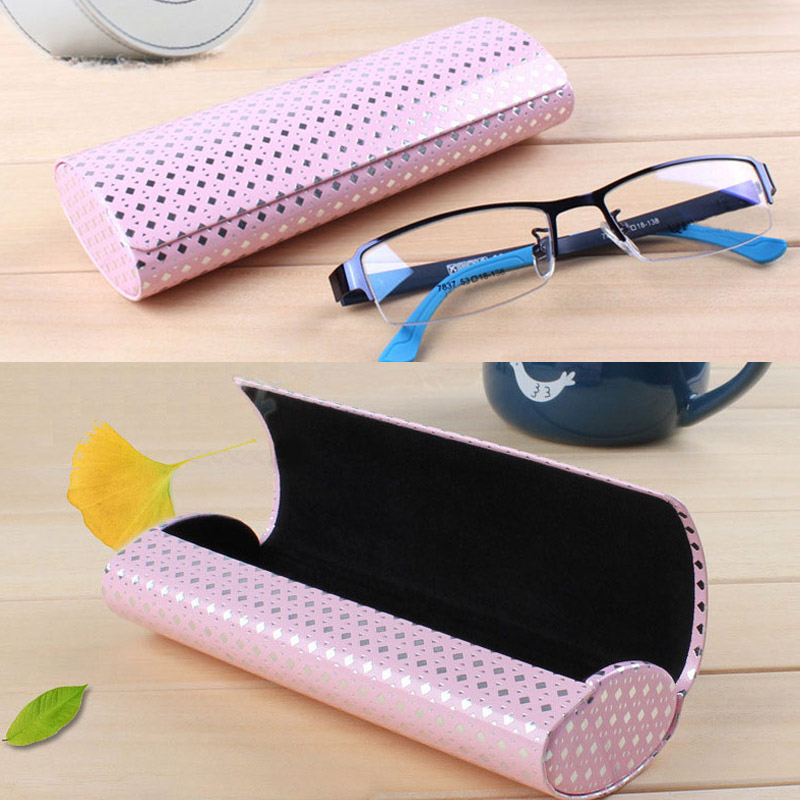 1Stck Gläser Paket PU Leder Brillen Boxen Sonnenbrille Lagerung Kasten Tragbare Reise Zubehör schwer Fall Brillen Schutz: Rosa