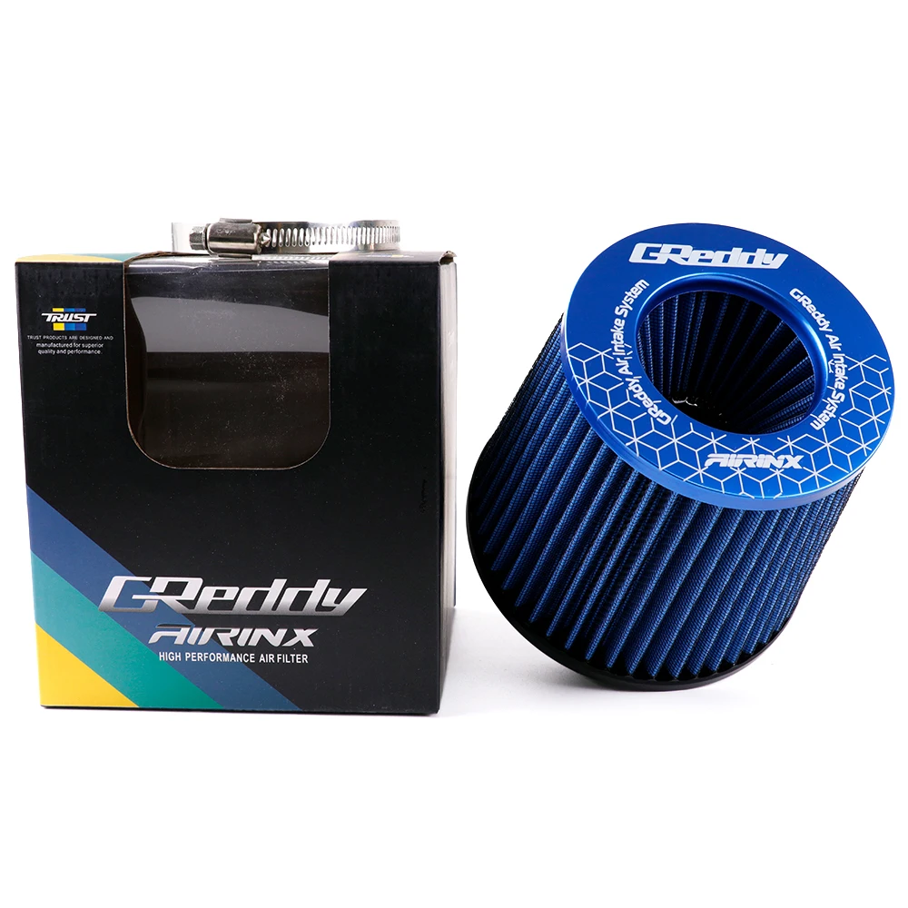 GReddi Style AIRINX Super Power Air Filter High Flow caliber Intake Cleaner 3inch 76mm: Blue