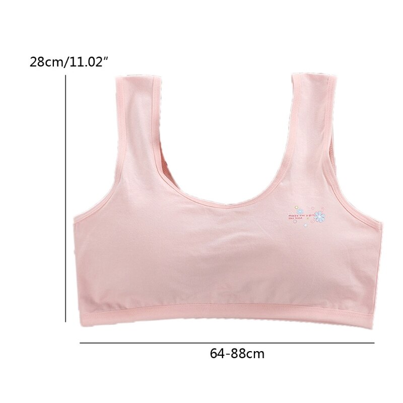 Top de algodón para chica joven, ropa interior para chico, deporte, entrenamiento inalámbrico, pubertad, sostén talla grande