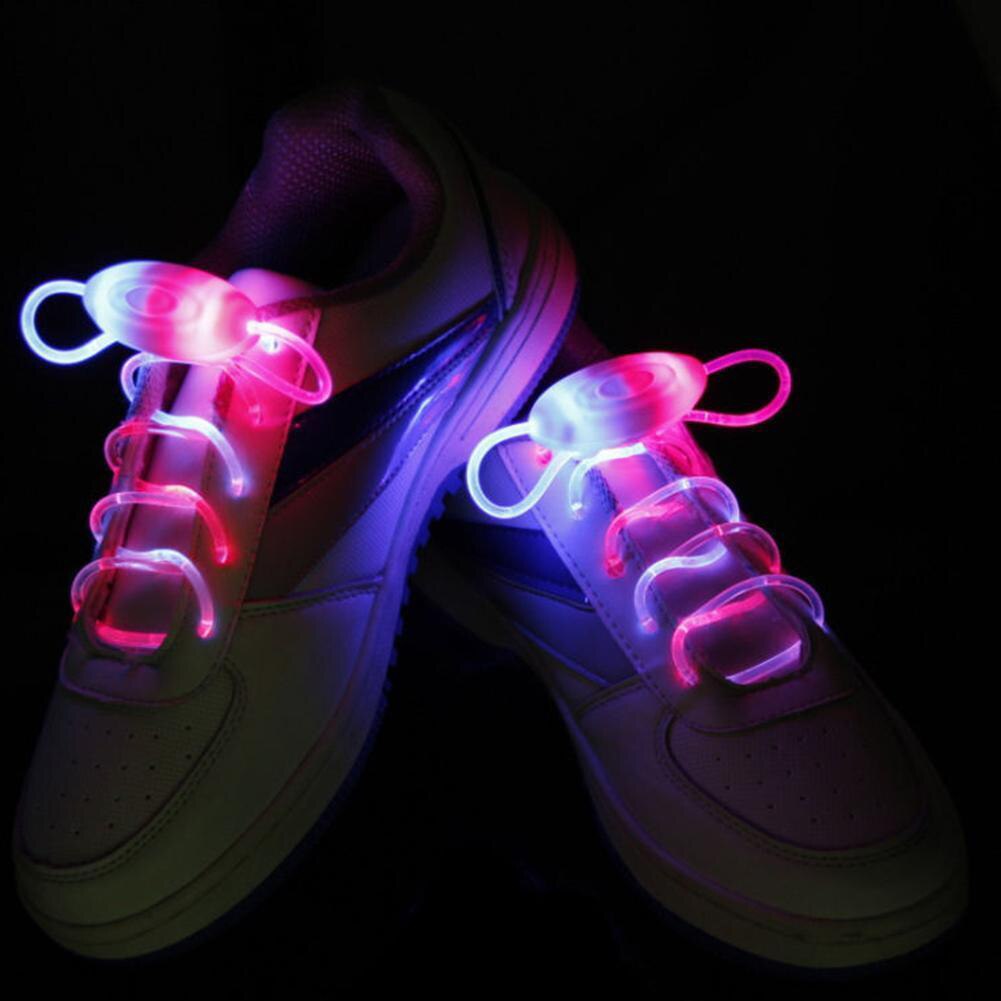 Tira de zapatos con luces LED para decoración de discoteca, tira luminosa con Flash redondo de colores, sin cordones, para perezosos: Blue Pink