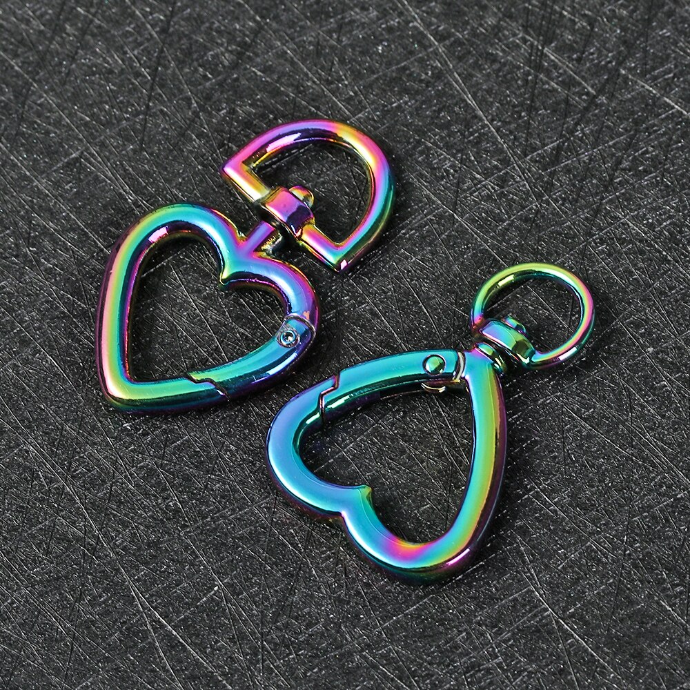 Snap Clasp Trigger Luggage Leathercraft Spring Gate Belt Strap Buckle Dog Chain Clip Metal Heart Ring Openable Keyring