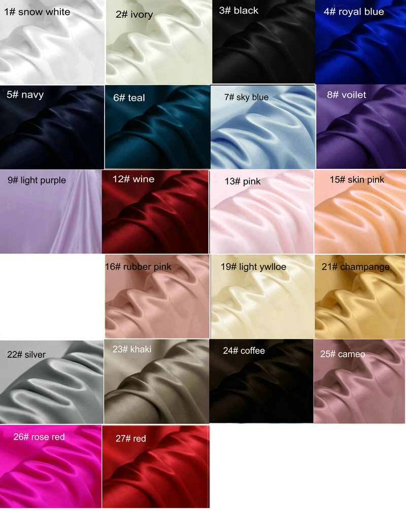 16 momme multicolor ren silke satin stof charmeuse silke stof: Farve efterlad besked