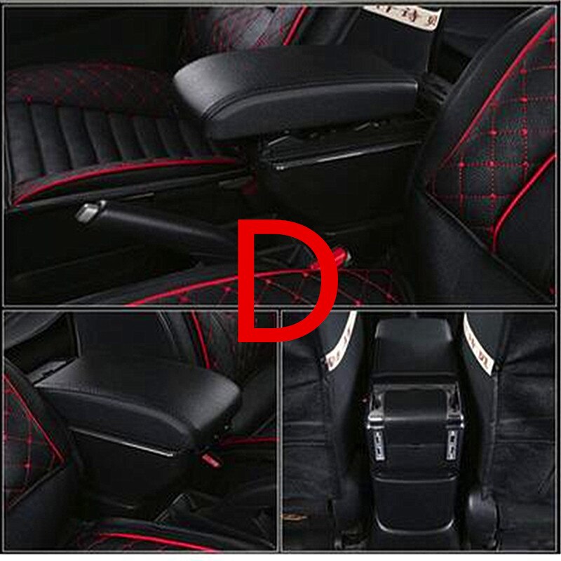 For Hyundai I20 armrest box with usb: D black black line