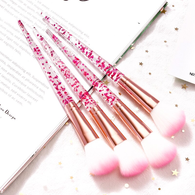 Zzdog enkelt makeup børster blush brush fluffy rouge børste kosmetik med smukt krystal håndtag skønhedsværktøjer