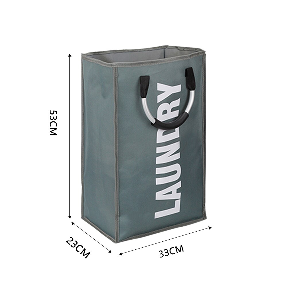 Tote bag Foldable Laundry Bag Large Dirty Laundry Basket Hamper Sorter Oxford Cloth Dirty Clothes Bag with Aluminum Handle: Gray 1