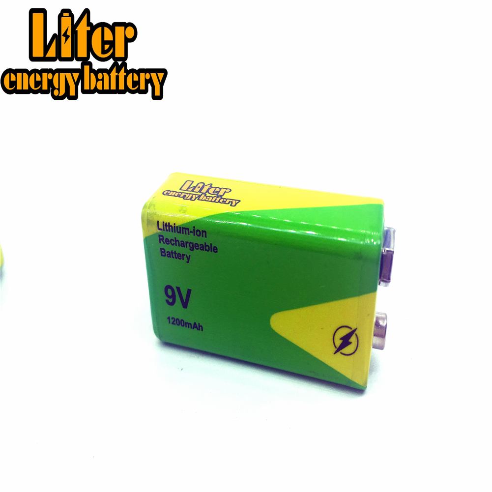 1/2/4 stuks Hoge Capaciteit 1200mah 9v Volt Oplaadbare Ni-Mh Batterijen 9 Voltage Nimh Instrumenten rookmelder Batterey Pack: 1 piece